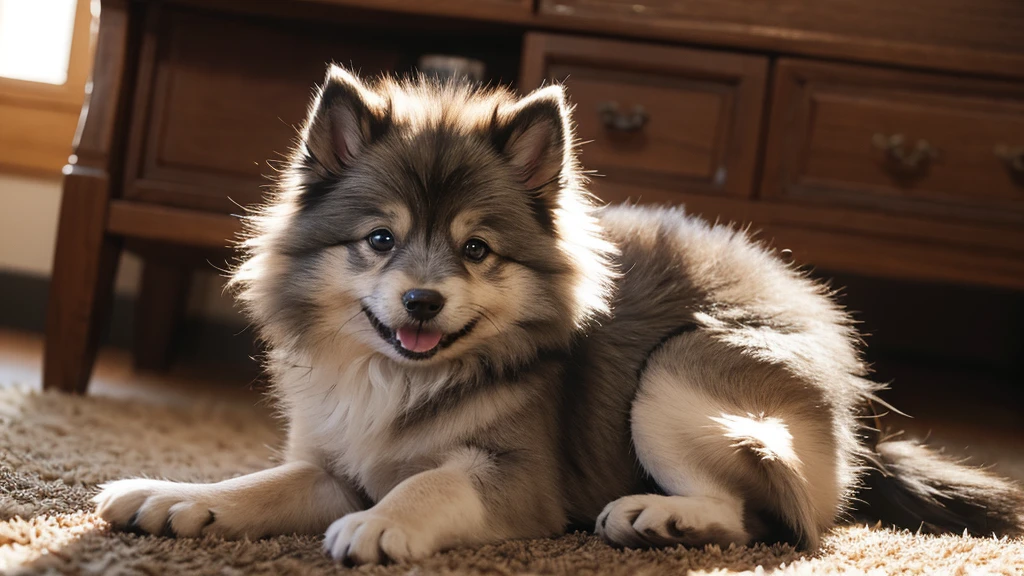 Cheerful Keeshond: A Fluffy Ball